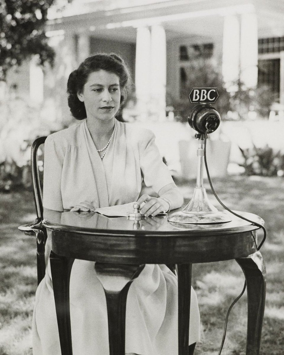 RCT's tweet image. 'I declare before you all that my whole life whether it be long or short shall be devoted to your service'

Princess Elizabeth delivered a radio address on her 21st birthday, recorded in the garden of Government House in Cape Town.