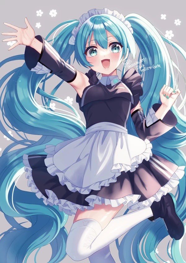 hatsune miku skirt spring onion twintails long hair pleated skirt shirt very long hair  illustration images