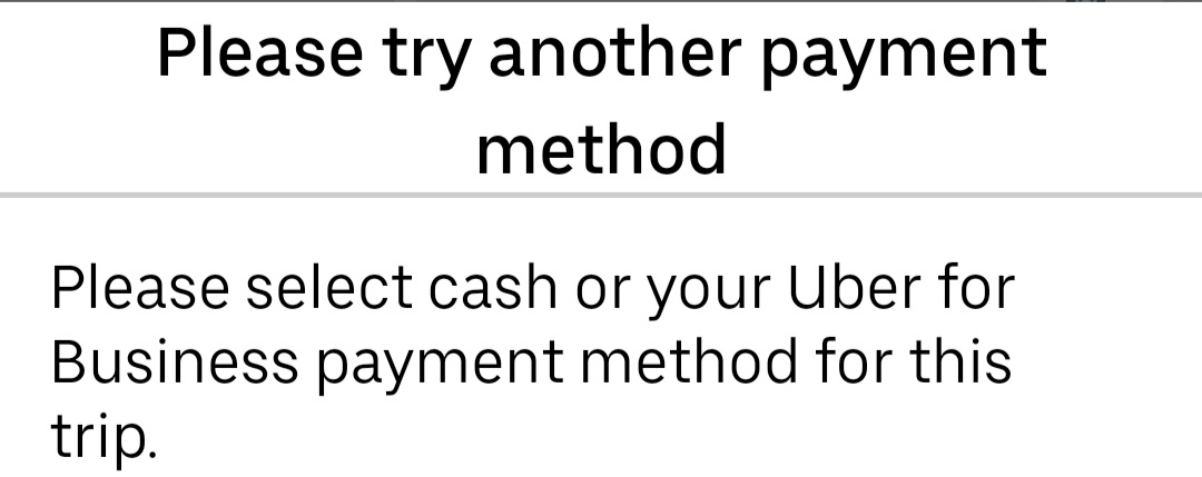 @UberINSupport Hai There is no pending payment due from my end. UPI payment or Paytm is not accepting while booking instead of that asking to change it into cash or business account.