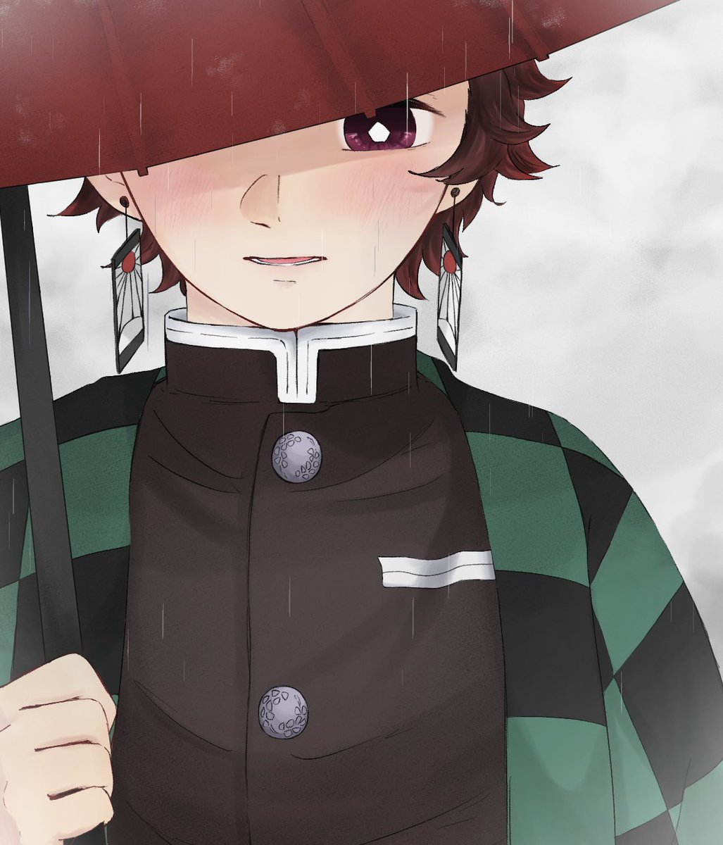 ボタンさんがTwitterに投稿した竈門炭治郎(鬼滅の刃)のイラスト。