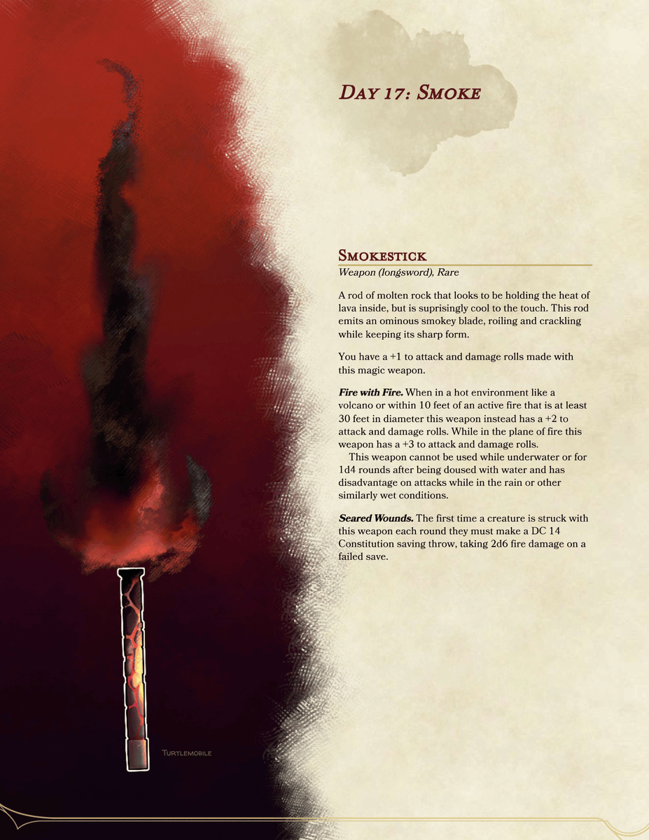 mobile_turtle's tweet photo. #swordtember #swordtember2022  #dnd
Day 17 - Smoke https://t.co/gQejJkV0Bf