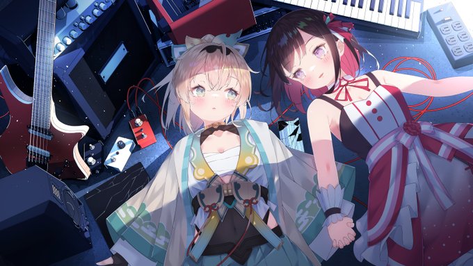 ホロライブ所属の風真いろは様 &amp; AZKi様の「アンドロイドガール」歌ってみた動画のイラスト担当させていただきました!#いろはにも絵を #AZKiART 