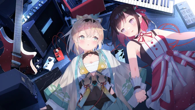 ホロライブ所属の風真いろは様 &amp; AZKi様の「アンドロイドガール」歌ってみた動画のイラスト担当させていただきました!#いろはにも絵を #AZKiART 