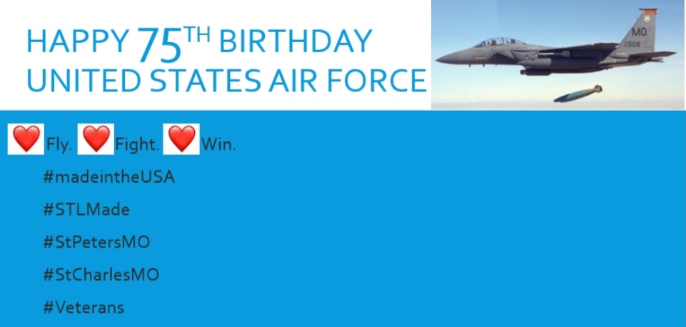 LadyTKJones's tweet photo. @usairforce Happy 75th bday!!! https://t.co/QvO7Jql4hF