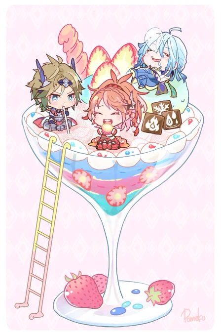 季節のパフェクリ戦+α添え#幻影戦争アート 