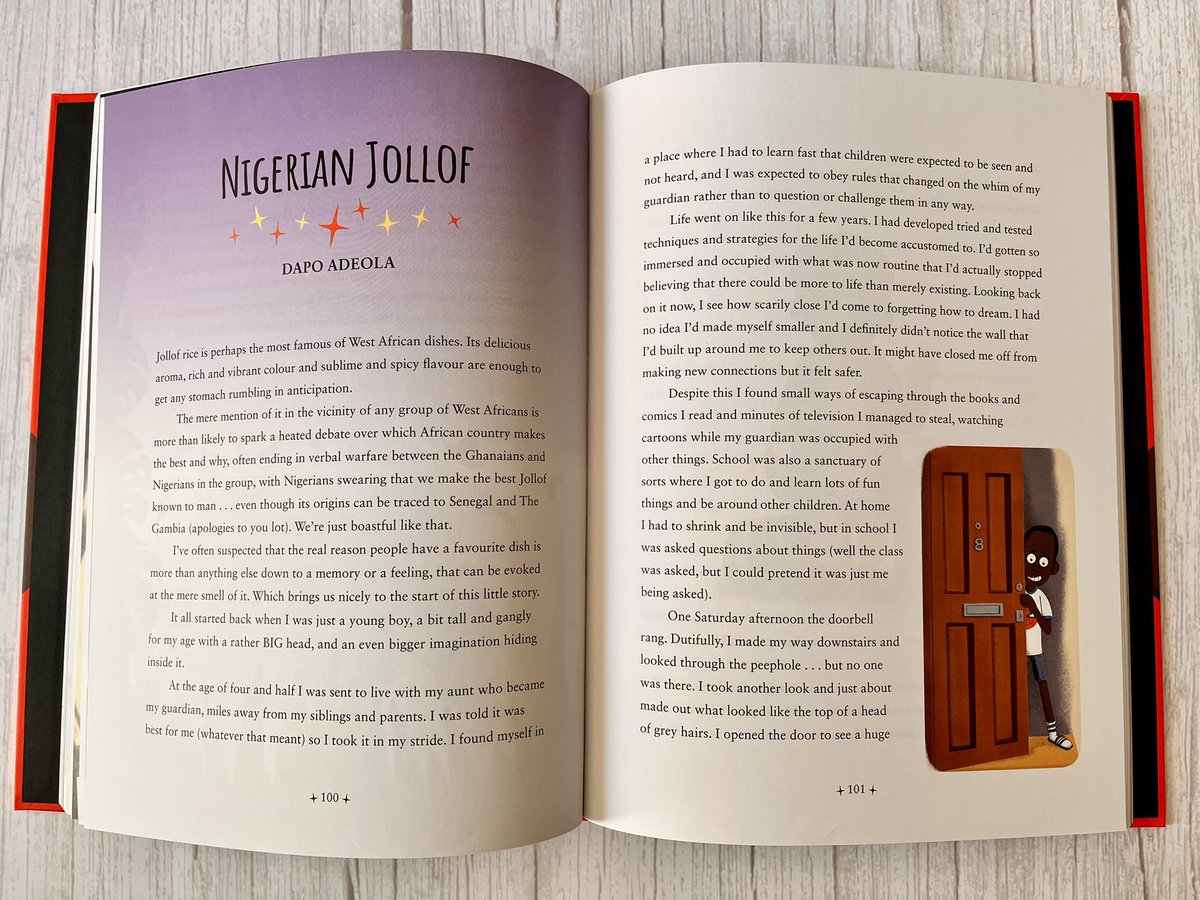 BookSuperhero2's tweet image. Oh my goodness! #JoyfulJoyful is bubbling over with with talent. Curated by @DapsDraws, featuring over 40 Black writers and artists - this is a collection you’ll want to get your hands on.  #BookBoy already has big plans to test out Nan’s Jollof Rice recipe. @TwoHootsBooks