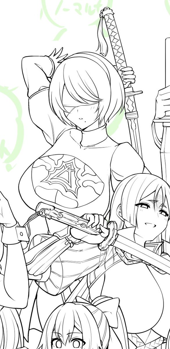 本日3人目、ニーア オートマタより2Bさん。よく観察するまで知らなかったけど2Bってズリ穴あるんだね…。 