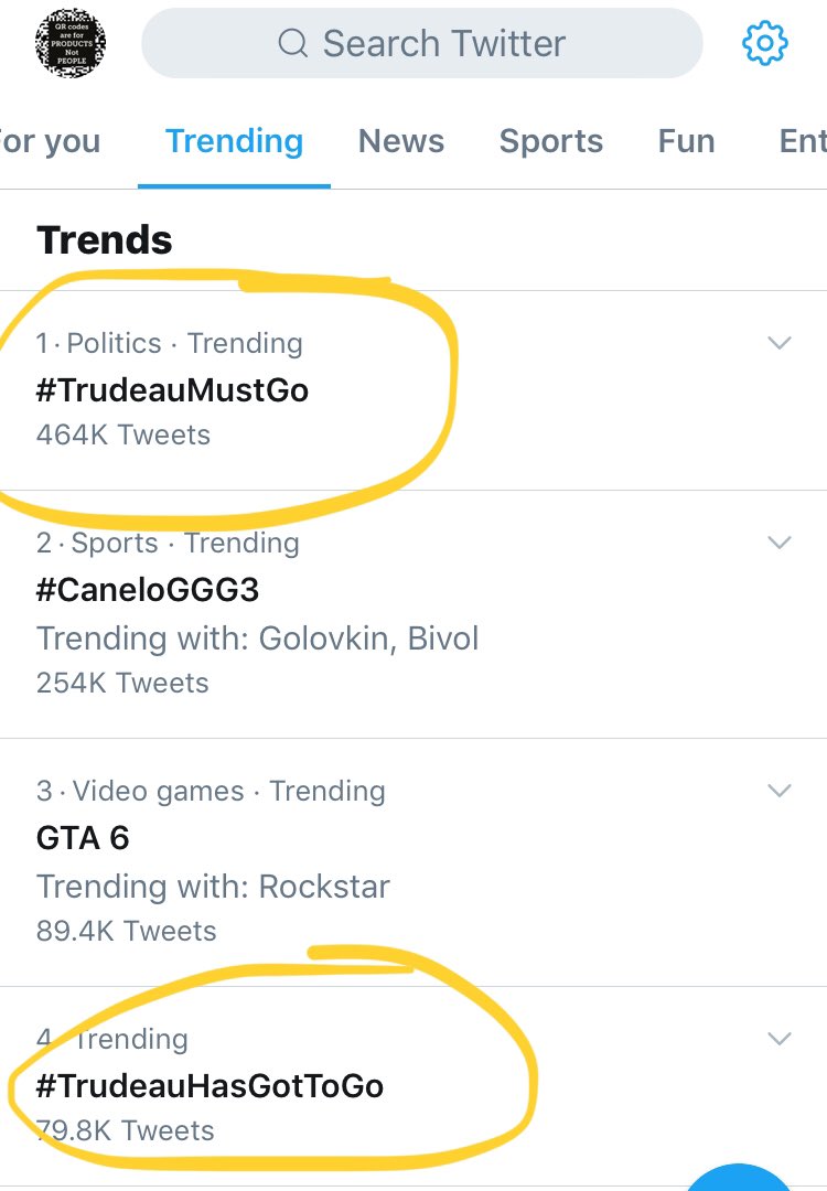Keep it trending. 

#TrudeauMustGo #TrudeauHasGotToGo