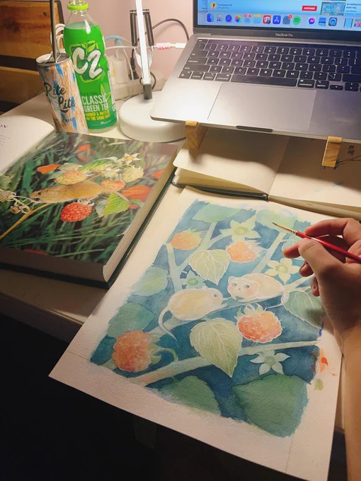 still a #wip-i miss painting with watercolor 