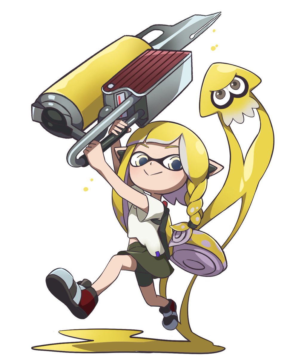 インクリング ,イカガール(スプラトゥーン) 「スプラ3楽しい〜!ヴァリアブルローラー好き#Splatoon3 」|しゃーのイラスト