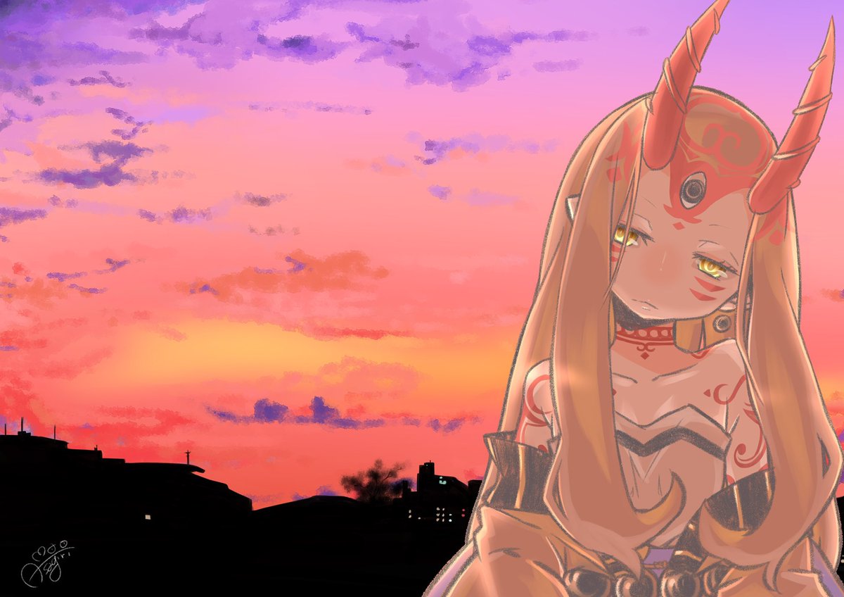 茨木童子(Fate) 「FGOの茨木ちゃんメインに色んなキャラクター描きます(*'ー`*)これを機に仲良」|あさぎりまお＠お仕事募集中☆ミのイラスト