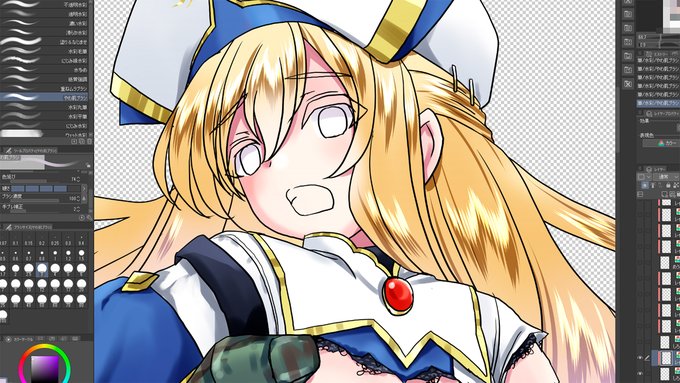 (WIP)台風による停電を気にしつつ、描いているのは女神官のリョナですわ… 