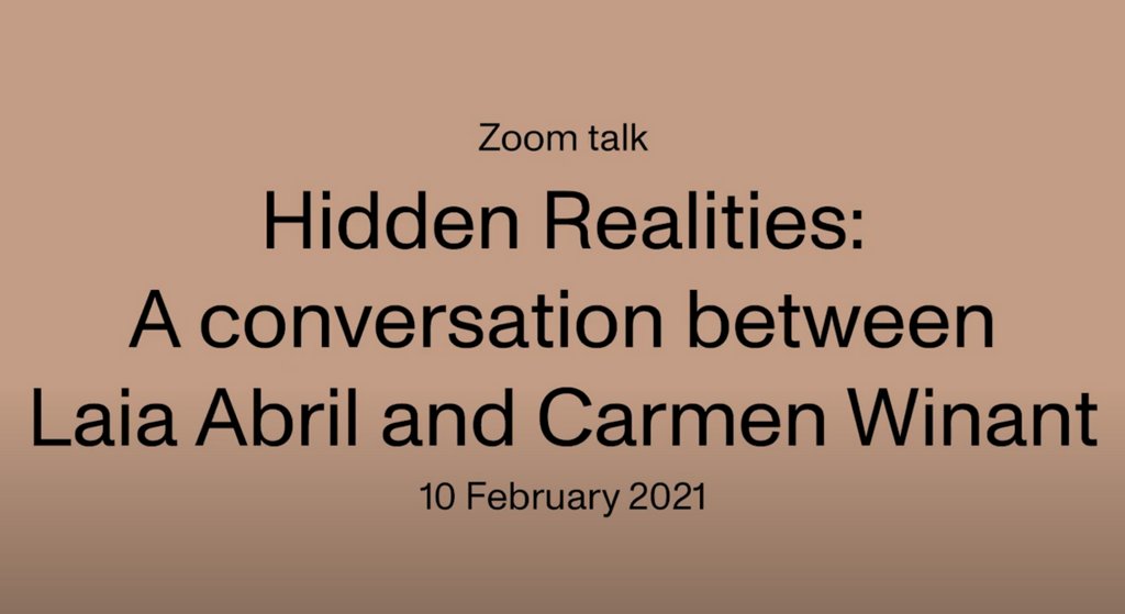 Foam Hidden Realities: A conversation between Laia Abril and Carmen Winan | 
thttps://www.youtube.com/watch?v=MZRKnL54c9E&amp;t=1140s