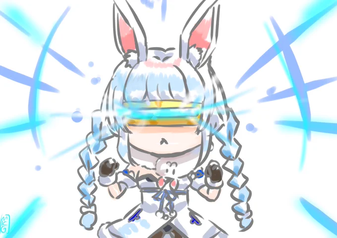 サイクロップスぺこ。目からビームのぺこら見てたらなんとなく…  #ホロぐら #ぺこらーと 