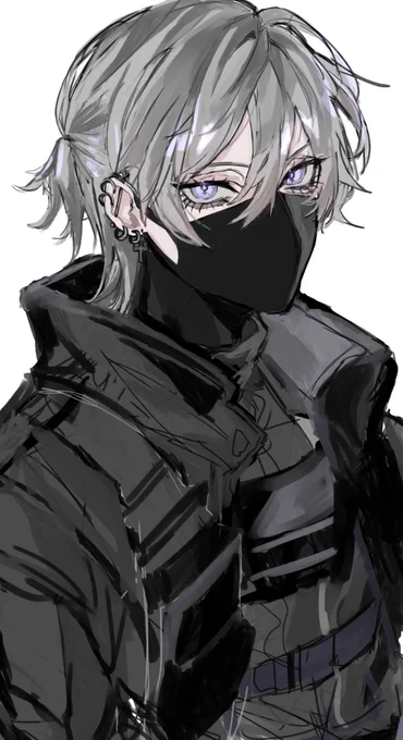 落書き〜イケメン黒マスクピアスが最強 