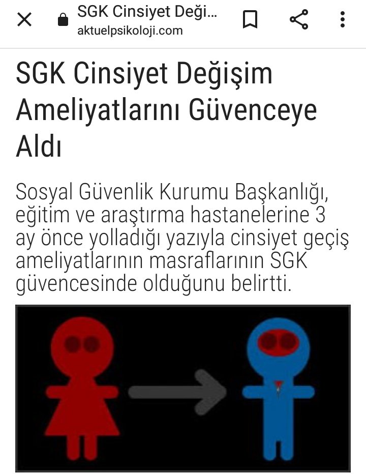 2014 de AK Parti hükümeti cinsiyet değiştirme ameliyatlarını SGK'dan ücretsiz yapılmasına karar verdi.

Kimse "param yok" diye cinsiyet değiştirmekten vazgeçmesin diye ince düşünülmüş!

#LGBTdayatması na karşıyım 

Vergilerimizle eşcinselliğin yayılmasına karşıyım.

<a href="/Akparti/">AK Parti</a>