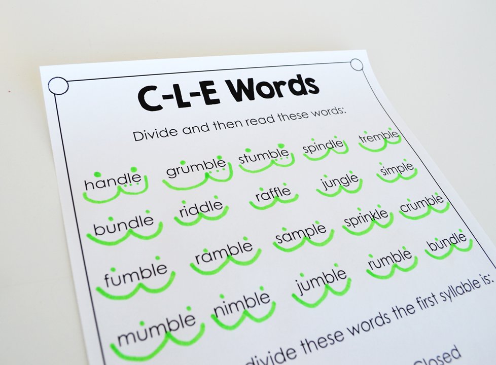 KaitlennWitzel's tweet photo. When tackling #multisyllabicwords teaching final stable syllables is a must. Use the "find the e, count back three" rule when teaching CLE words for the first time! #READ4384 #studentteacher #STR https://t.co/IuxQ6cZThX