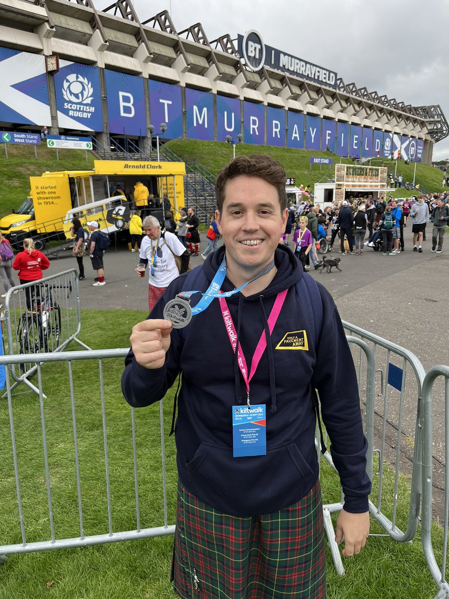JosephMeaden's tweet photo. We made it! #KiltwalkEdinburgh https://t.co/J6FlytRNmY