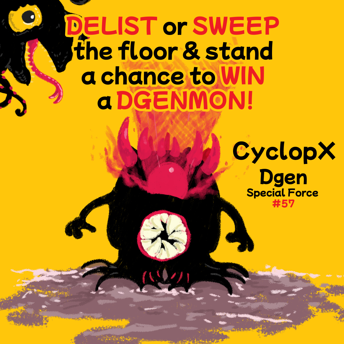DgenMon's tweet photo. Delist or sweep🧹to fight the Bears with the 3 (out of 88) ᕲᘜᘿᘉ Special Forces sent by ᕲᘜᘿᘉᘜᓍᕲ! Snapshot will be taken in 24 hours, Good luck DGEN ARMY! ᕲᗩᘜᘻᓰ!🪖👾🚀💣⚔️🛡️⛑️
#DGENMON #DGENGOD #DGENARMY #DAGMI #DGENFollowDGEN #NFTGiveaways #NFTCommunity https://t.co/XuUYP25kw7