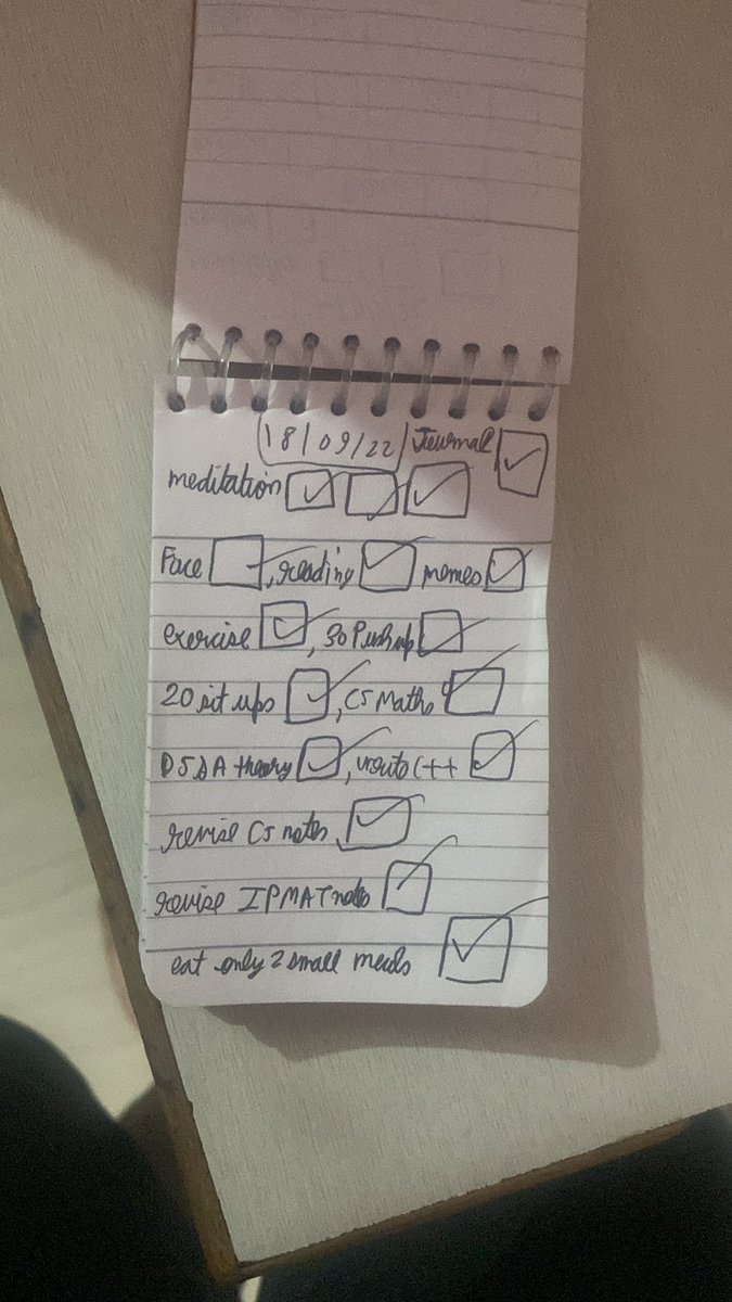 Nischal7171's tweet photo. Writing down my tasks for the next day has helped me in keeping track of my progress and has made me more productive , + I always have a database of what I was doing weeks or months ago #producivity https://t.co/8hiyiV7v7Y
