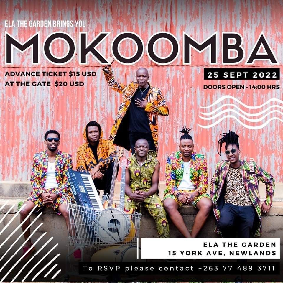 KayseConnect's tweet photo. The Afro-fusion group from Victoria Falls @Mokoomba will be performing LIVE at a family concert for the first time in Harare at #Elathegarden
Doors open at 2pm. 
kids free entry

#livemusic #supportlocalmusic #localcontent 
#music 
#awesomeband
#entertainment
#KayseConnect https://t.co/GV6HPWUvXw