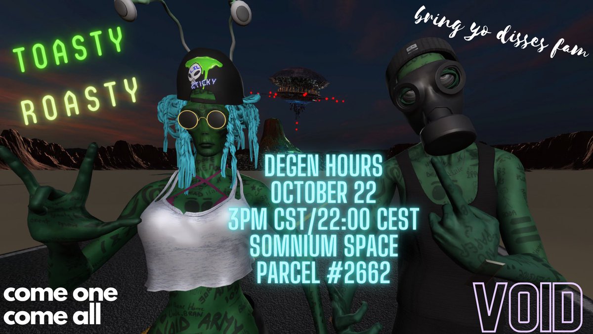 meowmeowGeorgie's tweet image. #VOID comedy roast next month! Save the date 🔥🔥 Get at me if you need help getting into @SomniumSpace We’ll host some onboarding sessions between now and then with @ImperfectDevs 

Let’s have some fun showing some love through jokes!!