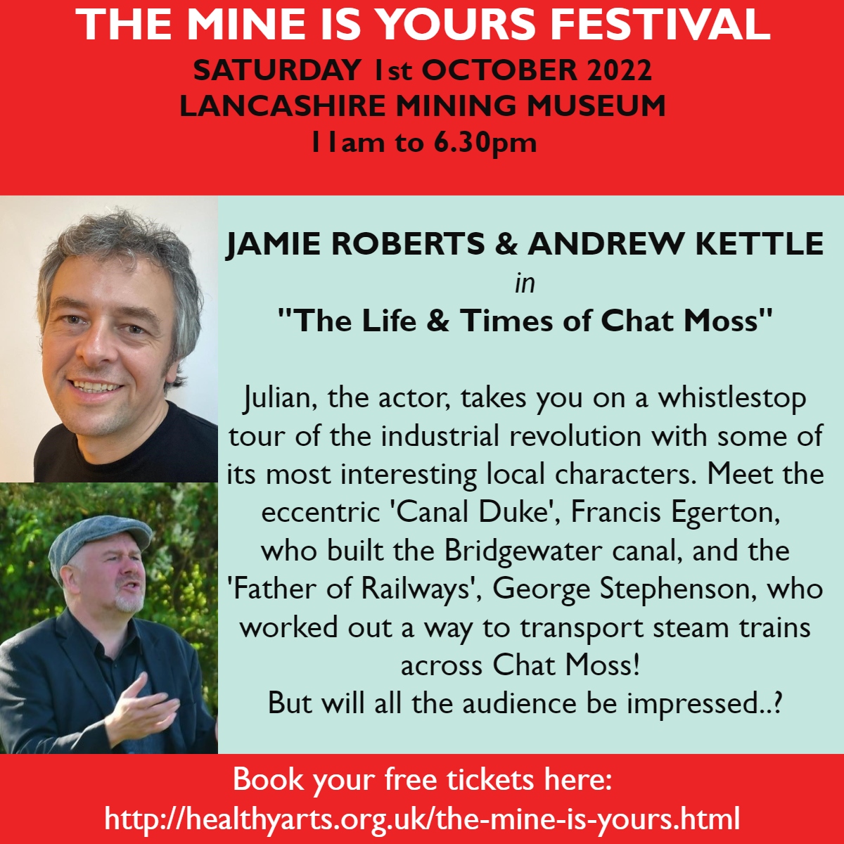 Healthy_Arts's tweet image. You'll learn something as well as be entertained at #themineisyours festival, thanks to @HeritageFundNOR @FireWithinWigan @PeelLandP and @mining_museum!
#HLFsupported
Book here - it's free but we need to know you're coming: acc360.co.uk/the-lancashire…