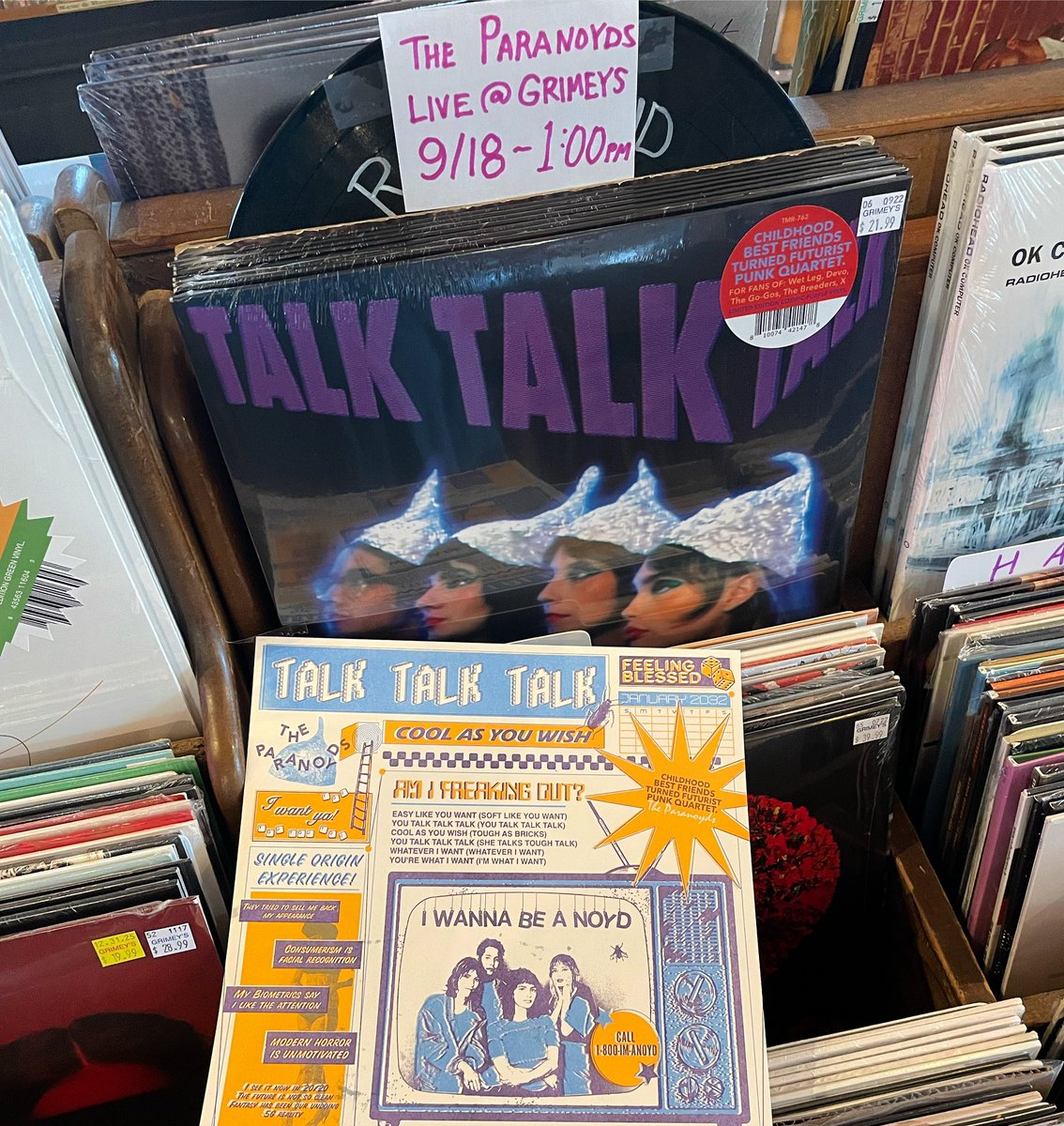 Today is the day—@theparanoyds911 play a free & all-ages set in the record store at 1:00 pm! Come by for a fun time & check out some tunes from their new album #TalkTalkTalk on @thirdmanrecords 💜💜💜 #theparanoyds #sundayfunday #nashville #freefun