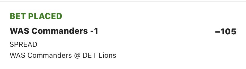 One__Bet's tweet photo. Commanders -1 (-105)

Breakdown: It’s the Lions 🥱

#gamblingtwitter #NFL https://t.co/JHMRi0k5RK