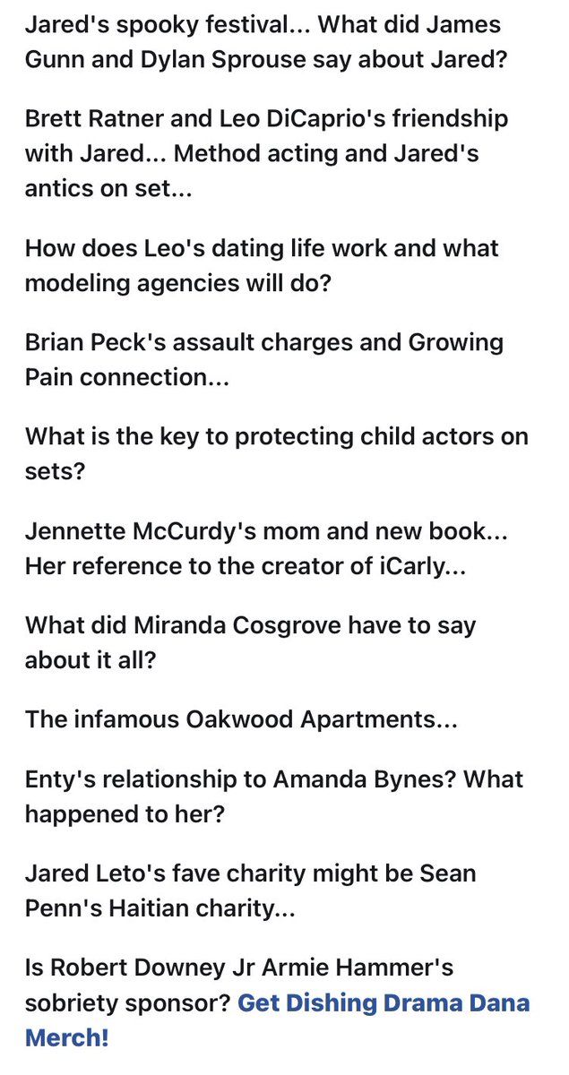 Todays episode 96 #dishingdramadana with #enty #cdan #blind we discuss #hollywood gross guys and #JaredLeto #leodicaprio so much funshow notes attached to part 1 I’ll tweet link to separate. #rhobh #bravotv #wwhl #gossip #pagesix #Hollywood #cults #danawilkey #hollywoodstories