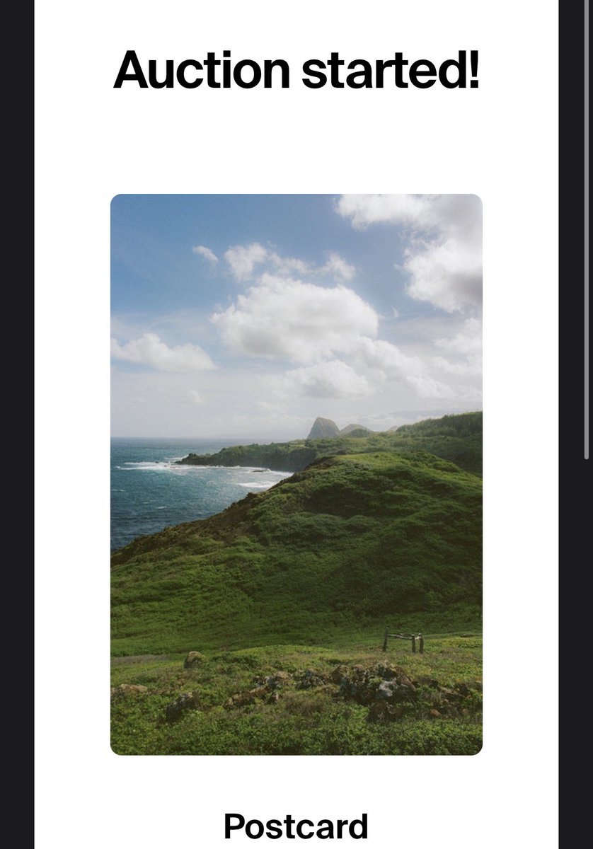 What a great way to start the morning! Auction for Postcard was just started by <a href="/wetpotatobrain/">doc</a>!!! Incredibly stoked right now, thank you so much Doc🫡🌊⛰