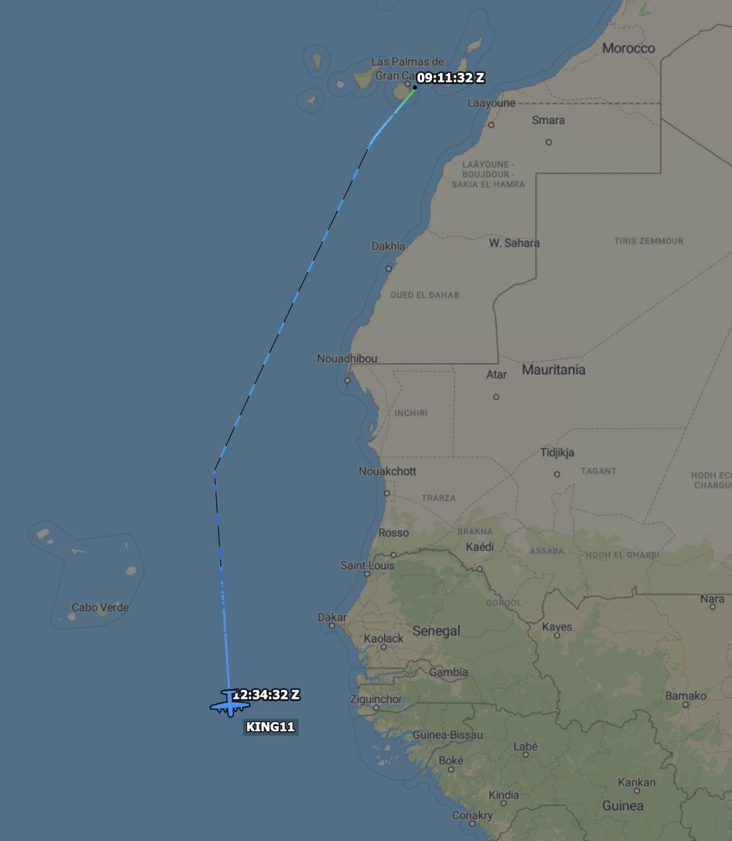 TheSnoopySnoop's tweet photo. #KING11 departed Gran Canaria earlier today and heading south to Ascension Island (info from FC) https://t.co/XBCPwvps3D