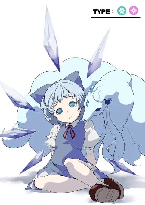 【東方×ポケモン その5】チルノ×キュウコン(アローラ)#東方project #ポケモンイラスト 
