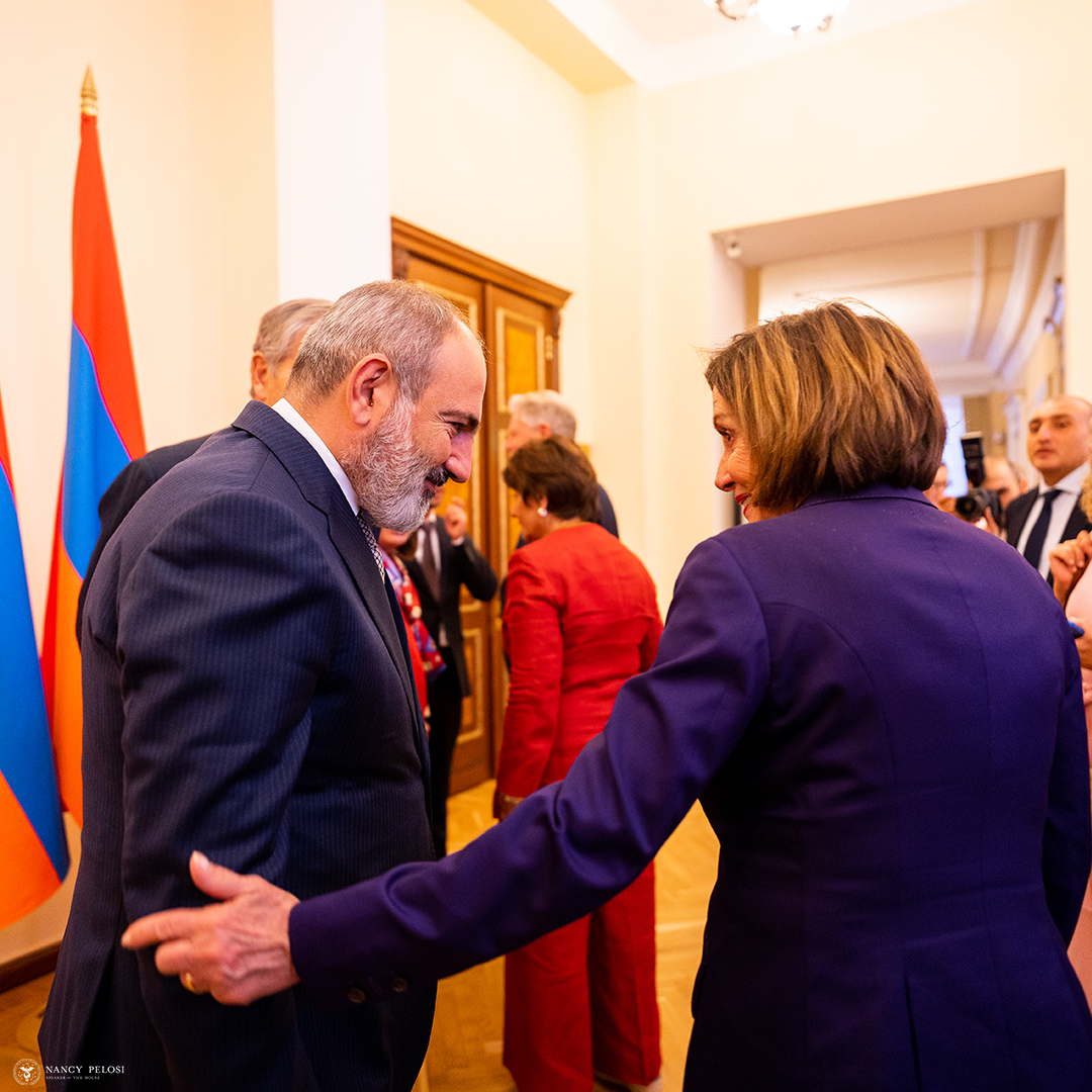 SpeakerPelosi's tweet photo. Our Members expressed our appreciation &amp; commitment to strengthen the U.S.-Armenian partnership. We also expressed our pride in President Biden last year becoming the first U.S. President to formally recognize the Armenian Genocide, following the lead of the House in 2019. https://t.co/xI2ROFZGfD