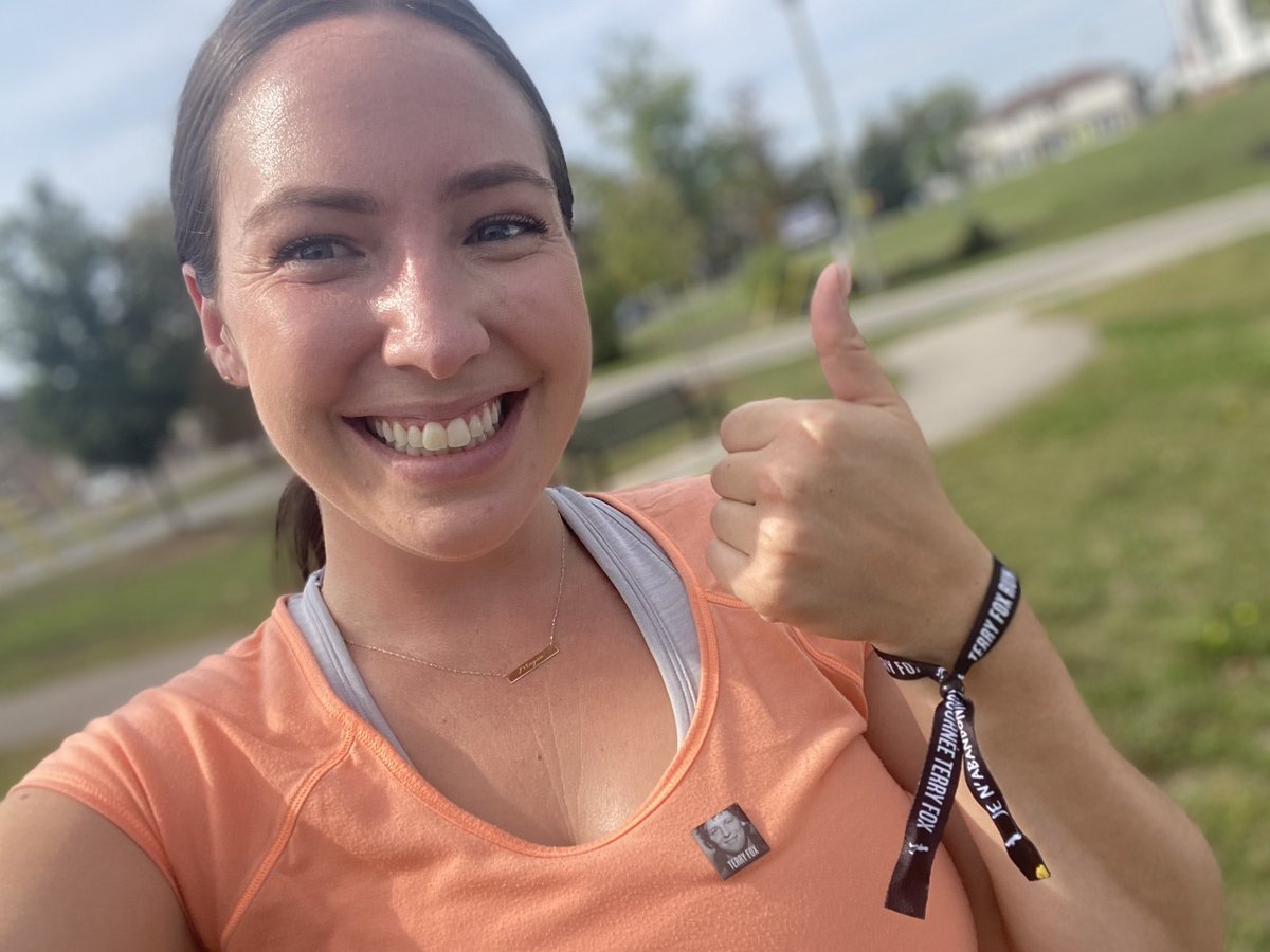 Thank you!!!! to my friends and family for their incredible support as I participated in the #ThoroldON #TerryFox run this morning. Together, we far surpassed my original goal of $500 and raised $4,300 in honour of my mom. I am so grateful.  ❤️ #ImNotAQuitter