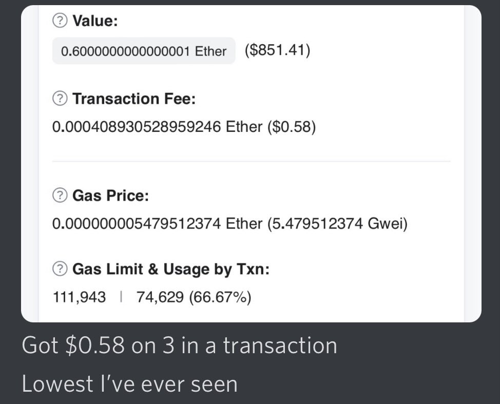 Got this beautiful gem set to me this morning! 

Wrote a highly efficient and optimized #NFT contract. 3 mints in a single transaction coming in at
$0.58 in gas fees 💪

#dev #cryptocurrency #NFTs