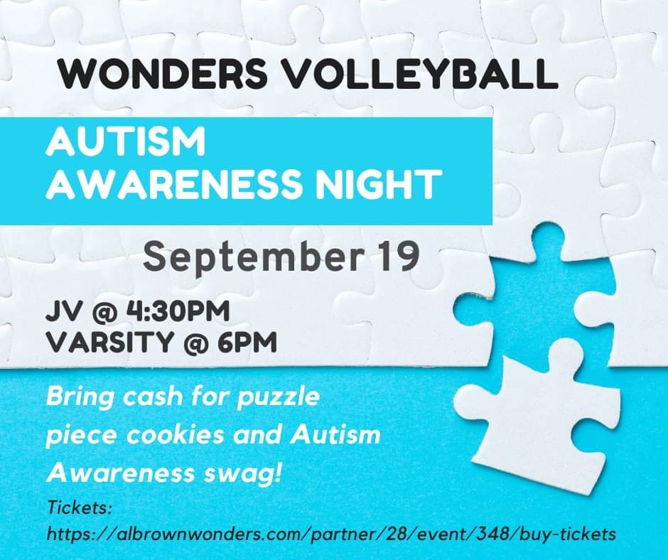 Come support <a href="/wondersvb/">AL Brown Volleyball</a> on 9/19 beginning at 4:30 pm.