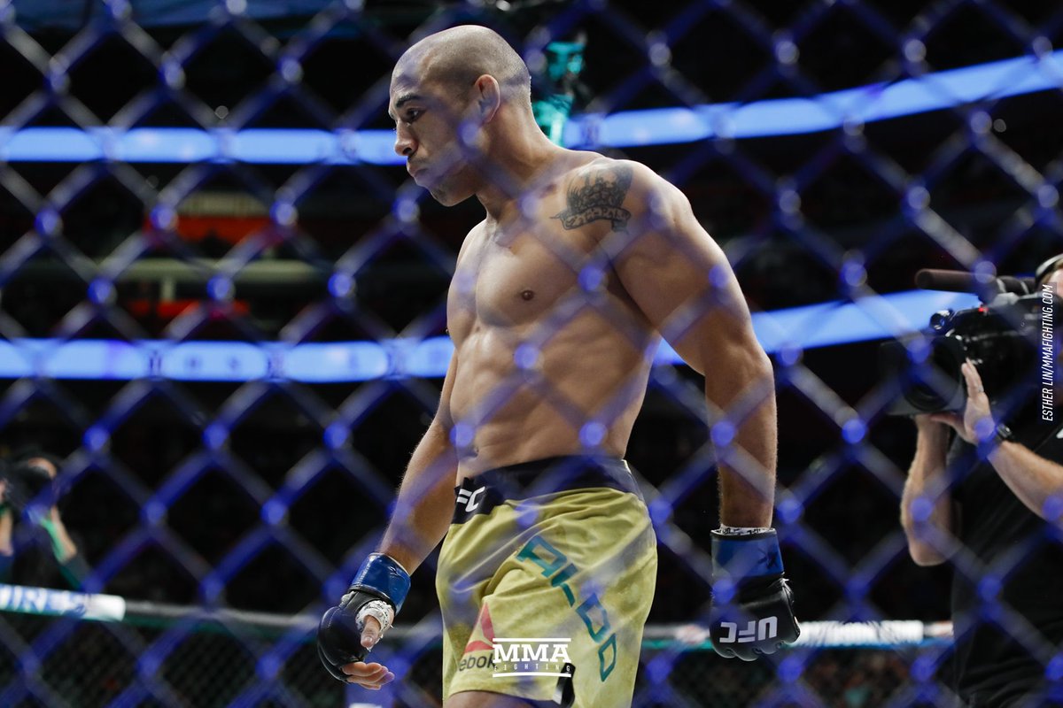 MMAFighting's tweet photo. Jose Aldo retires from MMA, released from UFC contract (@guicruzzz, @AlexanderKLee) https://t.co/7fQk2B3q5P https://t.co/KrzvbZwYiK