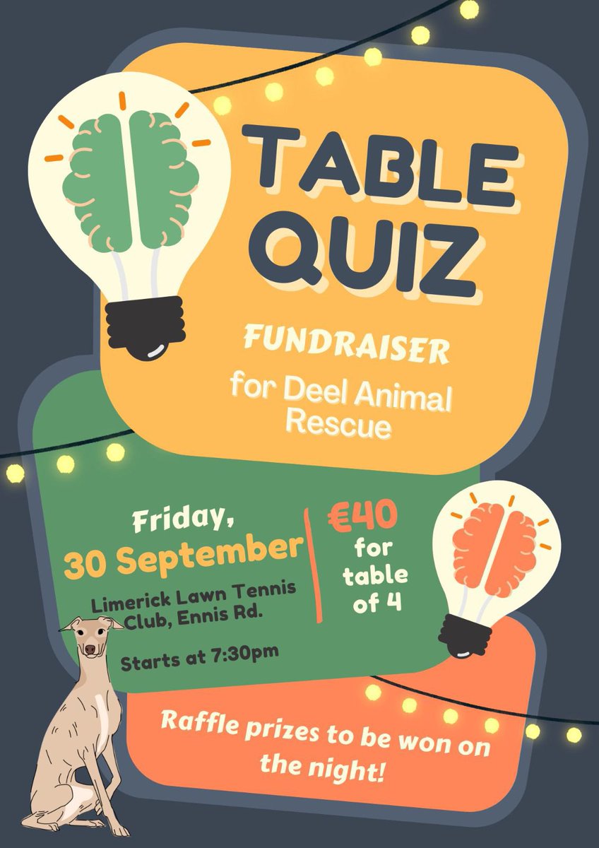 All support appreciated #tablequiz #deelanimalrescue