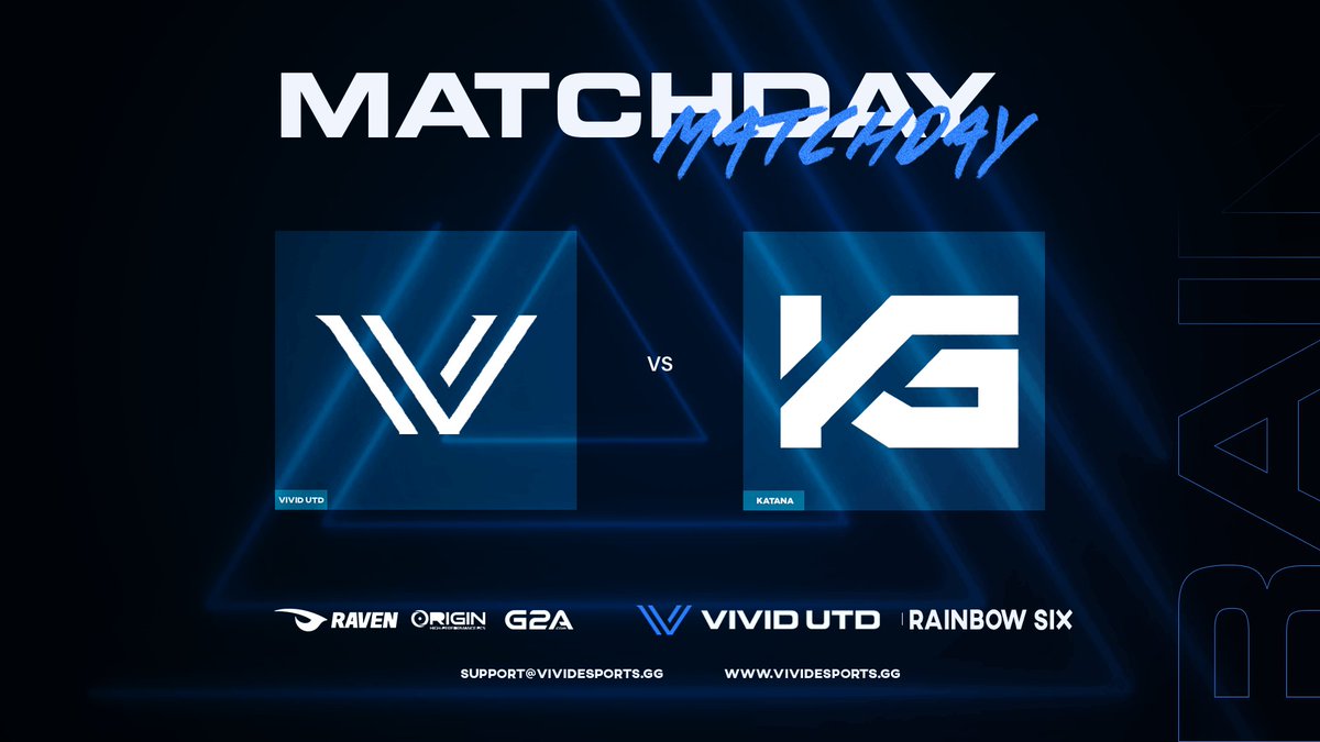 VIVIDUTD's tweet photo. It's @R6EOL gameday ⚔️

Can we make it 18-0 ? 😜

🆚: @joinKatana 
⏰: 19:00 
📺: https://t.co/Kf75UBzKA7

#StayVIVID https://t.co/k2vUa5YbUQ