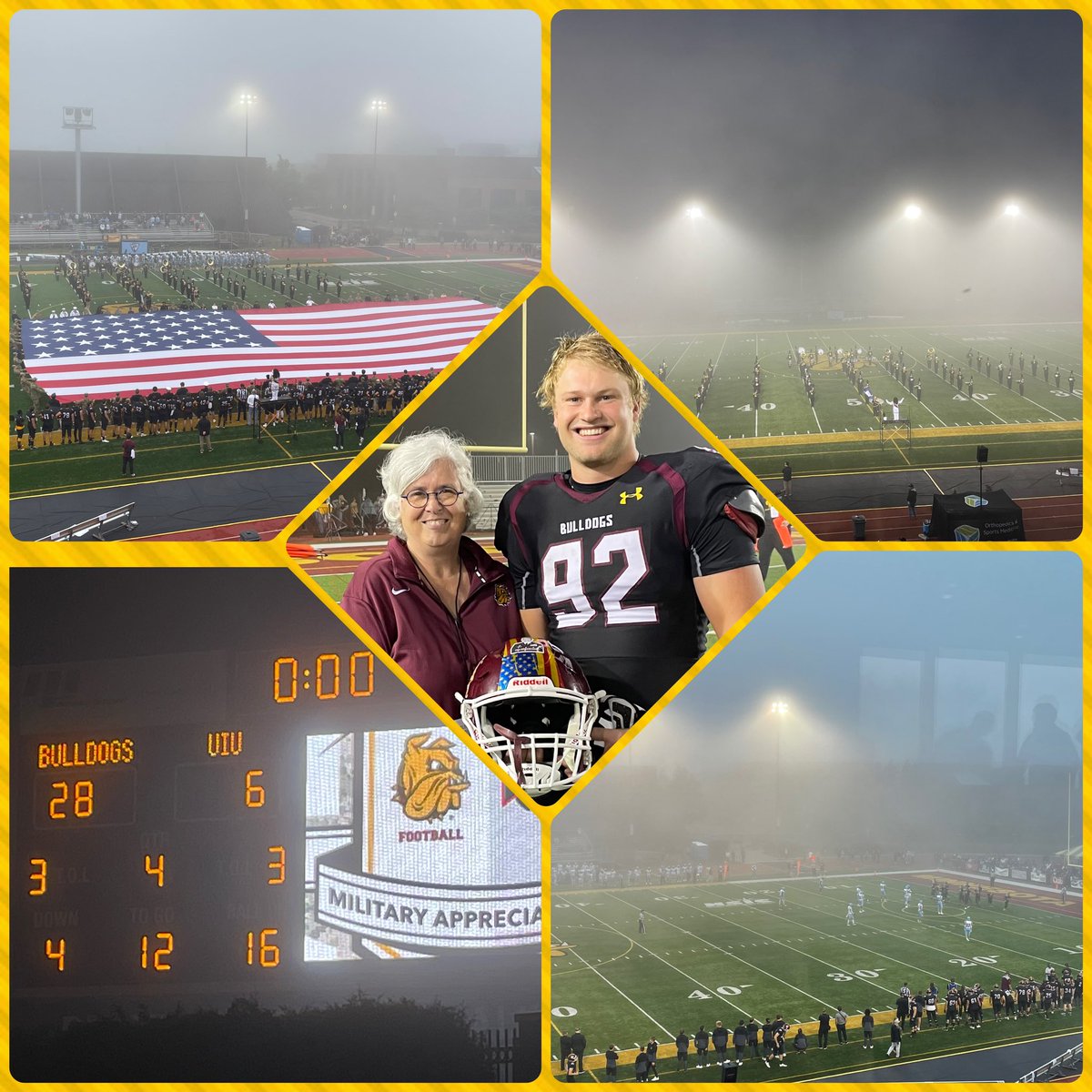 That’s a Bulldog win for Military Appreciation Day! #Day32  <a href="/UMD_Football/">UMD Football</a>