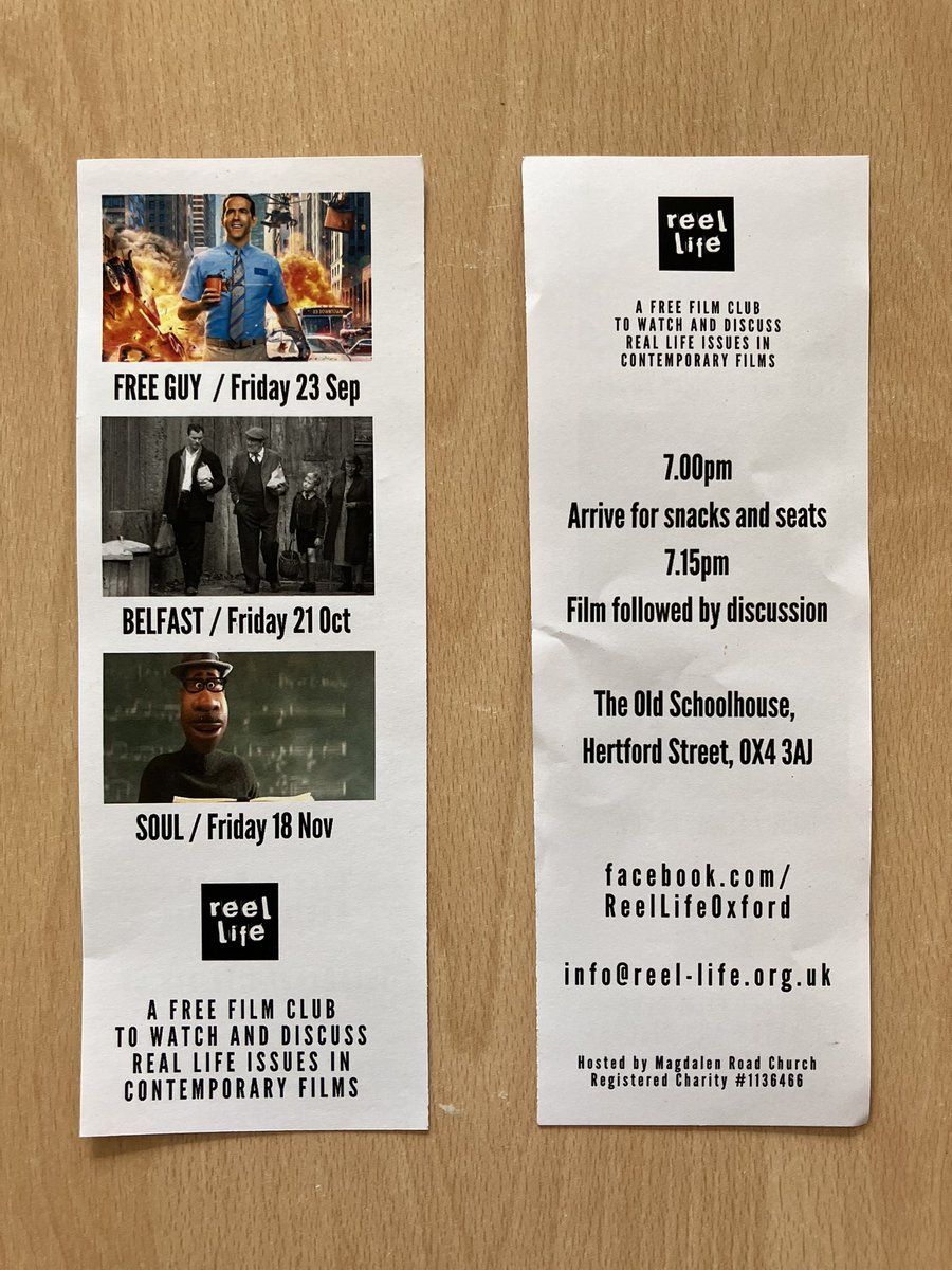 East #Oxford people.
<a href="/MRCOxford/">Magdalen Road Church, Oxford</a> is hosting the Reel Life film club again 🍿
Details below 👇