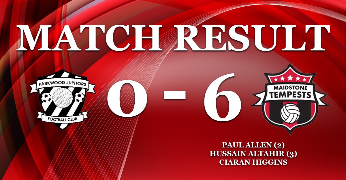 Tempests earn their first 3 points of the season with a 6-0 win against <a href="/JupitorsP/">Parkwood Jupitors</a> 

<a href="/CiaranHiggins6/">Ciaran Higgins</a> ⚽️
<a href="/Huss__9/">Hussain Altahir 🤟🏽</a> ⚽️⚽️⚽️
Paul Allen ⚽️⚽️

<a href="/AshleighCraft/">CRAFTTT.</a> 🅰️
Will Ashenden 🅰️
Paul Allen 🅰️

#WeAreTempests #SundayLeague <a href="/mmksfl/">Maidstone & Mid Kent Sunday Football League</a> @PodcastSelk