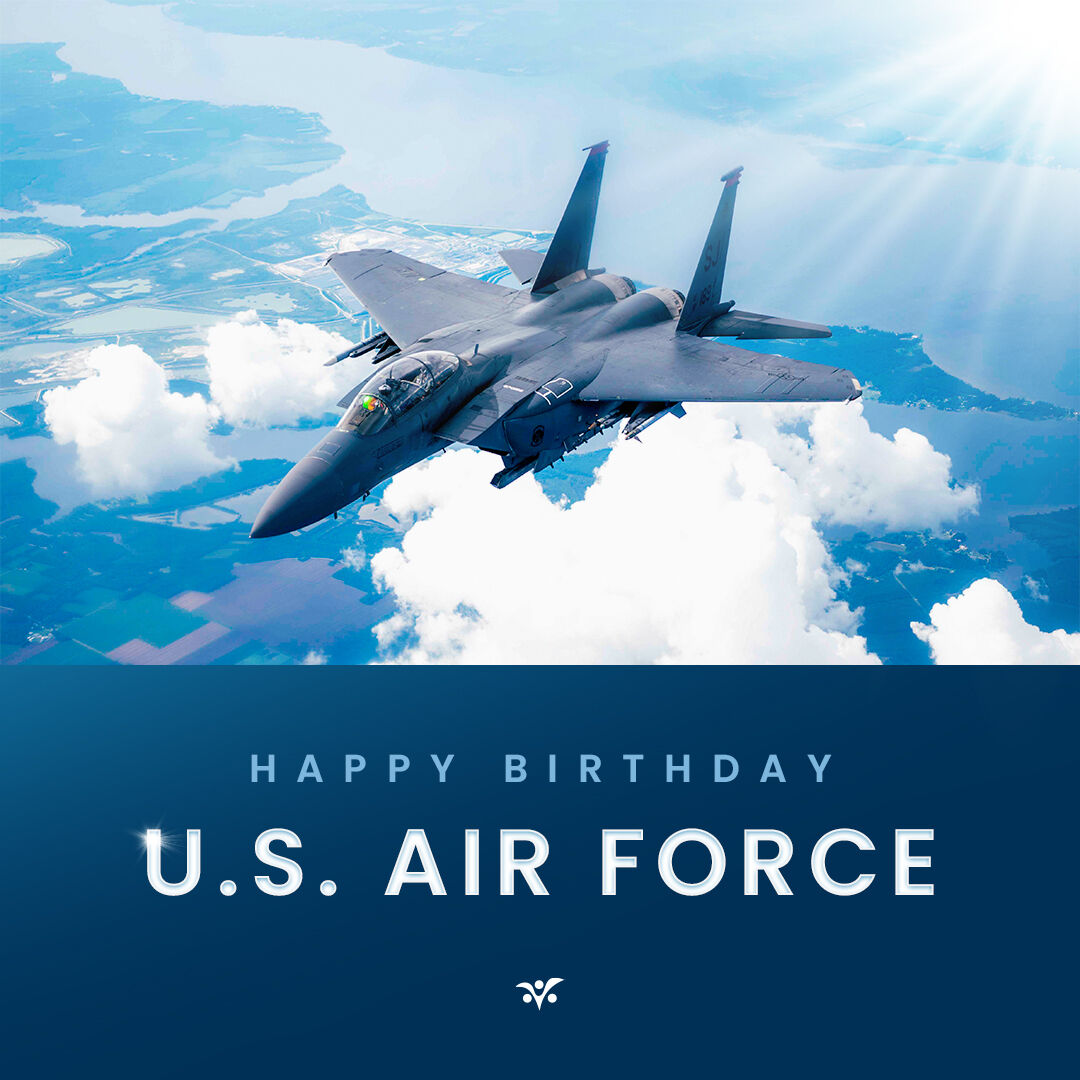 WeSalutePlus's tweet photo. Happy 75th Birthday to our United States Air Force! May you always “Aim High” patrolling our skies and defending our freedoms. #AFBDay #AirForceBirthday https://t.co/HX3hrDOiy8