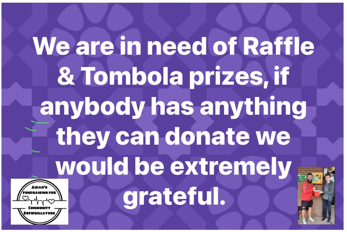 teddy_challenge's tweet photo. Donations and raffle prizes needed. I am currently fundraising for community defibrillator number 28 and the attached post shows just why they are vital in the community. @GranadaReports @BBCNWT  @NWAmbulance @DefibStoreLtd @ZOLLPublicSfty @Tesco @sainsburys @MorrisonsNews https://t.co/tXZi1sRxJW