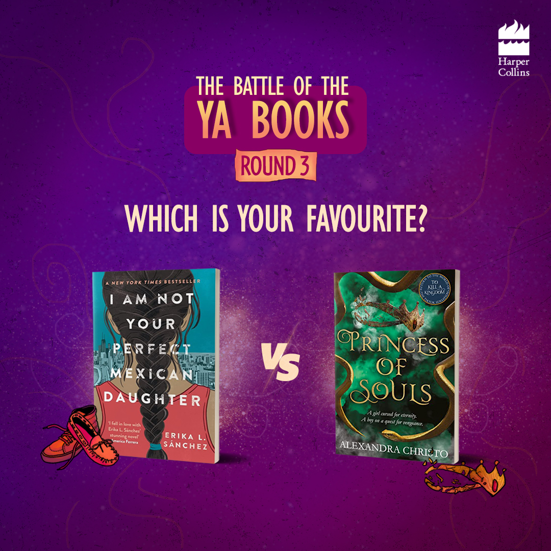 HarperCollinsIN's tweet photo. Which is your favourite? Tell us in the comments below!
Check our feed for the previous questions and there’s
more coming up!
@alliechristo @ErikaLSanchez #LitWithYA #TheYABattle #YoungAdult #IAmNotYourPerfectMexicanDaughter #PrincessOfSouls #AfterSchoolTales https://t.co/jeNuuvFgvt