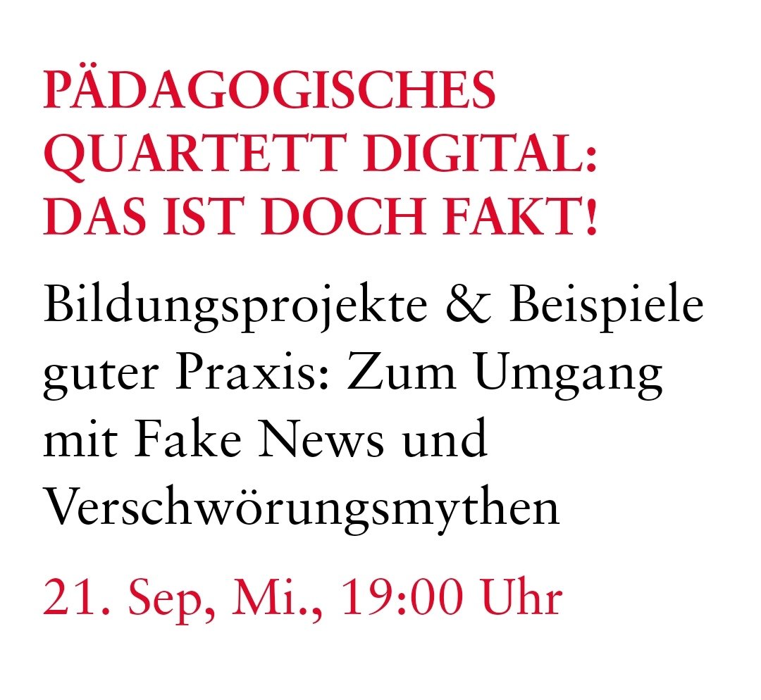Kleiner Fünf (@kleinerfuenf) on Twitter photo Für Kurzentschlossene: wir sind Teil des Projekts zu Fake News und Verschwörungsmythen im pädagogischen Alltag des @DHMDresden <a href="/TeachFirstDE/">Teach First Deutschland</a> am 21.09. Mehr Infos: dhmd.de/veranstaltunge… Für Kurzentschlossene: wir sind Teil des Projekts zu Fake News und Verschwörungsmythen im pädagogischen Alltag des @DHMDresden <a href="/TeachFirstDE/">Teach First Deutschland</a> am 21.09. Mehr Infos: dhmd.de/veranstaltunge…