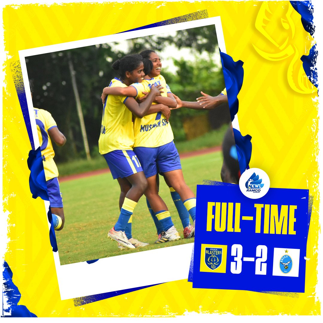 KeralaBlastersW's tweet photo. A strong showing in the second half to secure all 3️⃣ points! 💛⚽

#KBFCvsBascoFC #KWL #ഒരുപുതിയതുടക്കം #KBFC https://t.co/FrER6YT0cR