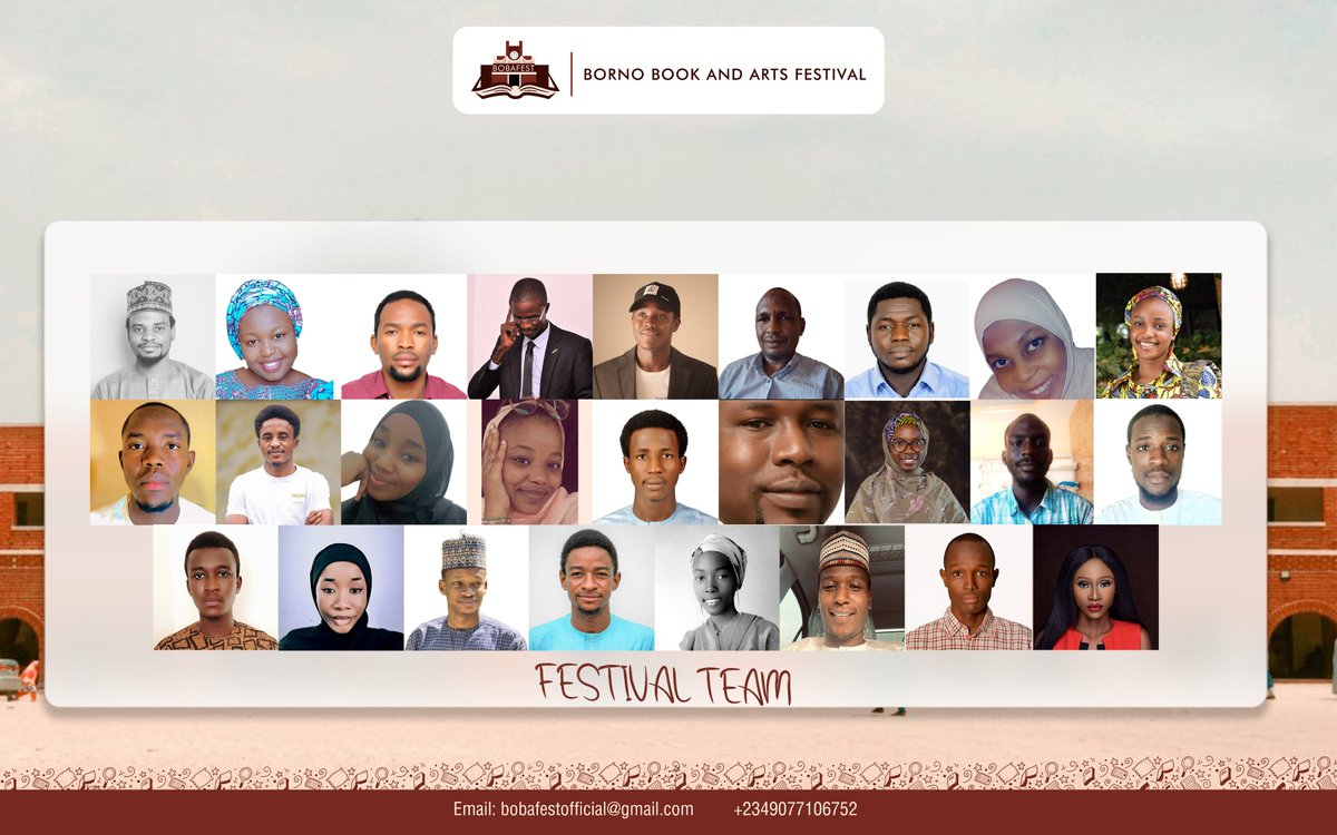 bobafest_24's tweet photo. We are excited to share our Borno Book and Arts Festival - BoBAFEST 2022 Team.

Who can you recognize here?

#BoBAFEST22 #Bobafestteam #Borno #Creativity #Art #Storytelling #narratives #Peace #recovery https://t.co/yJm3iKtJUK