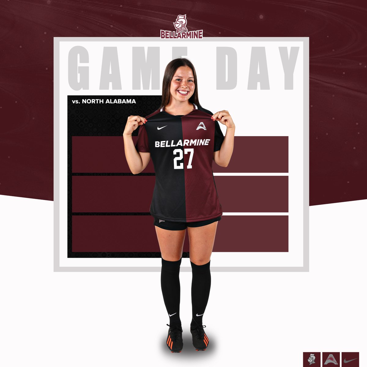BUKnightsWSOC's tweet photo. ⚽️ GAME DAY ⚽️

🆚 North Alabama
⌚️ 1 p.m. (ET)
📍 Louisville, KY
🏟️ Owsley B. Frazier Stadium
💻 ESPN+
📊 https://t.co/y3sZbgXSDj

⚔️ #SwordsUpBU ⚔️ https://t.co/joLfU6Mrcf